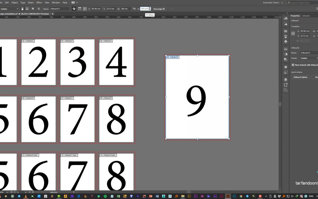 016 – تغییر ابعاد آرت بورد (Artboard) یا صفحات در ایلوستریتور